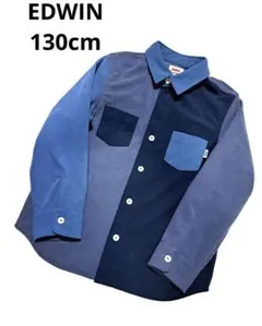 7️⃣580円 EDWIN バイカラー 長袖シャツ 130cm