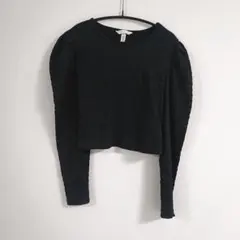 H&M パフスリーブ トップス 長袖 ブラック M