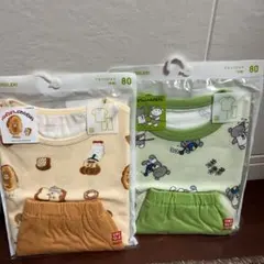 Juna様専用＊ユニクロ　ドライパジャマ半袖80 新品未使用　2点こぐま&パン