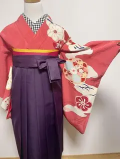 卒業式袴　袴セット　アンティーク着物　レトロ　着物と袴と帯