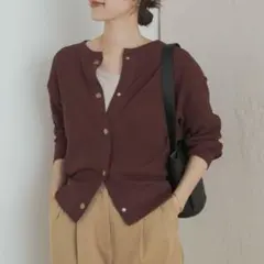 アーバンリサーチドアーズ　タックフライスカーディガン(バーガンディー)