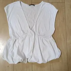 ZARA ホワイト ノースリーブ Tシャツ