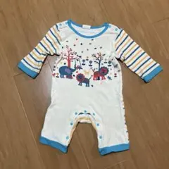✨★ベビー★✨動物イラスト ストライプ ロンパース♪【80】／綿100%
