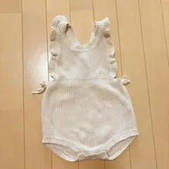ママラク 70 サロペット ロンパース ニット ベビー服　ニットワンピ