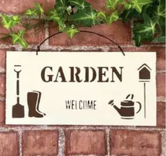 Gardenプレート　ガーデンピック　ウエルカムボード　ガーデン雑貨　ホワイトのサムネイル