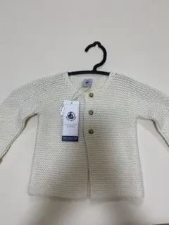 プチバトー　18m ガーター編みニットカーディガン