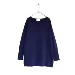 クラネ CLANE ベーシックニット 長袖 ネイビーブルー 36
