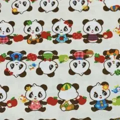 レトロアニマル パンダ　コスモテキスタイル　オフホワイト