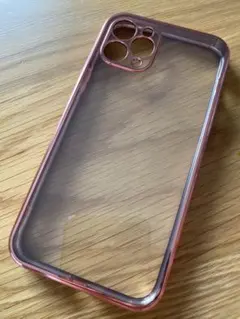 iPhone11pro用クリアケース ローズゴールドフレーム