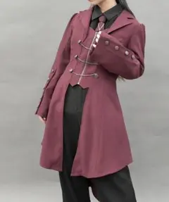 axes femme 燕尾デザインロングジャケット ワイン