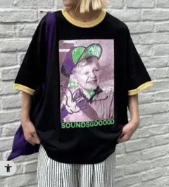 新品【SOUNDS GOOOOD】落書きリンガーTEE　ブラック