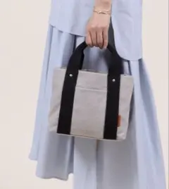 【仕切り付き】キャンバス ミニトートバッグ ランチバッグ