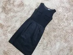 美品　TO BE CHIC　トゥービーシック　切替　清楚　ワンピース　ブラック