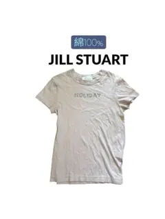 JILL STUART ラメグリッターHOLIDAYロゴTシャツ くすみピンクのサムネイル