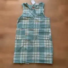 Woody Home 緑系チェックエプロン 新品未使用　エプロンドレス