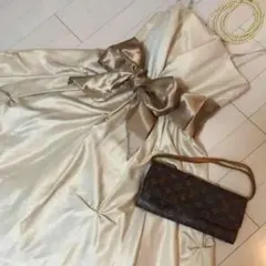 ◆美品◆結婚式や二次会にも♡riche.パーティドレス シャンパンゴールド