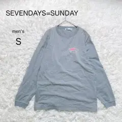 【SEVENDAYS=SUNDAY】長袖 Tシャツ メンズ S グレー 綿100