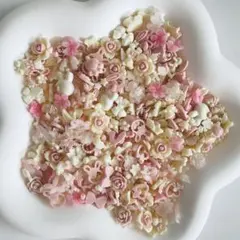 【50個】クリームピンク素材mix　ネイルパーツ　デコパーツ まとめ売り 量産型