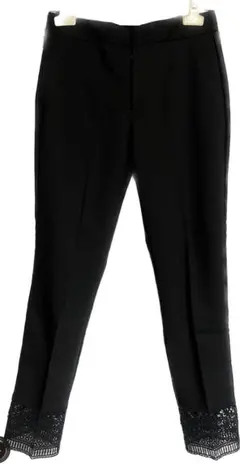 ZARA ザラ　レース　黒　クロップドパンツ