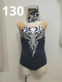 バトン衣装 女子130サイズ標準（ブラック✕レッドゴールド） No.A03-m