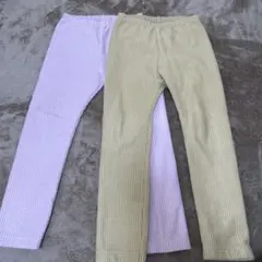 UNIQLO フリースレギンス　コーデュロイライク　10分丈　110