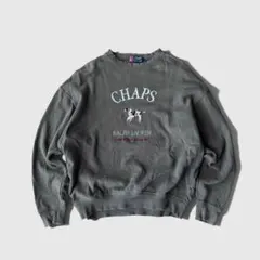 激レア 90s CHAPS RalphLauren 犬刺繍 スウェット L 短丈のサムネイル