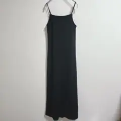 ディスコート　ロングキャミワンピース　黒　シンプル　Mサイズ