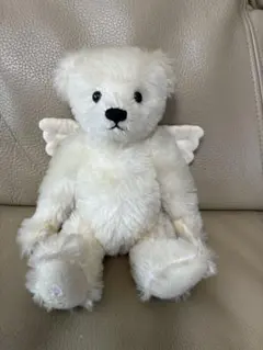天使の羽付き ホワイトベア ぬいぐるみ　テディベア　作家　クマ