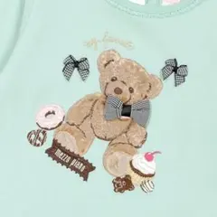 【新品タグつき】メゾピアノ クマ刺繍 長袖カットソー 120　グリーン