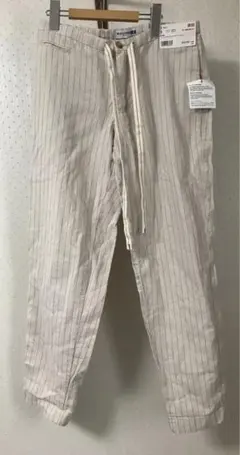 ユニクロ イネス コットンリネンストライプイージーパンツ