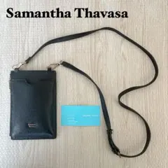 Samantha Thavasa スマホショルダーバッグ 黒 レザー ブラック