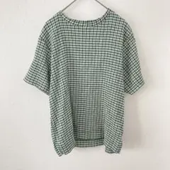 スタジオクリップ　ギンガムチェック　Tシャツ　グリーン　Mサイズのサムネイル