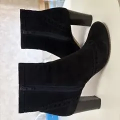ブラックスエードブーツ 24.5cm