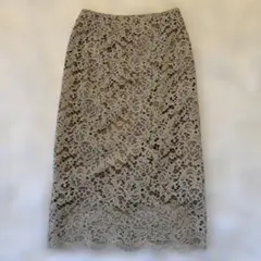 デミルクスビームス 総レーススカート 38 ベージュ✨美品