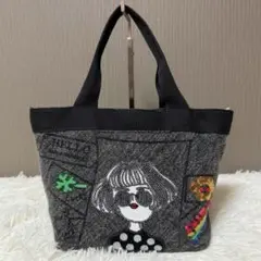 刺繍デザイン トートバッグ キラキラ サングラスガール