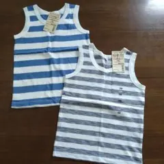 無印良品 キッズ ノースリーブ タンクトップ 半袖 Tシャツ 2枚 100 新品
