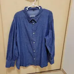 【新品未使用】デニムボタンアップシャツ Lサイズ