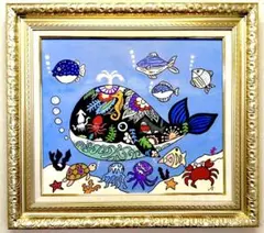 値下げ】ジミー大西（パンダ）F6号/肉筆/手描き作品/表裏サイン有/絵画
