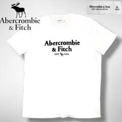 【人気】Abercrombie & Fitch ロゴTシャツ 白 XL