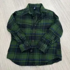 ユニクロ　チェックシャツ　グリーン　110