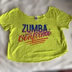ZUMBA 蛍光イエロー クロップドTシャツ