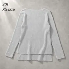 iCB アイシービー カシミヤ混 リブニット 長袖 ライトグレー XSのサムネイル