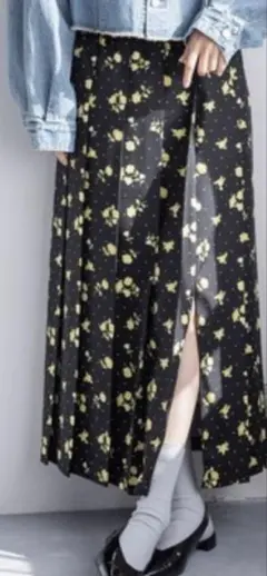 LOWRYS FARM ワイドプリーツスリットスカート 310795