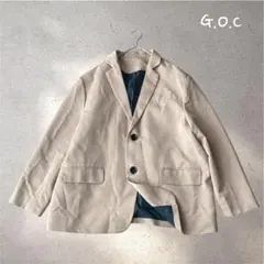 748＊ジーオーシー【M】テーラード　ジャケット　ベージュ 　ポケット　裏地あり