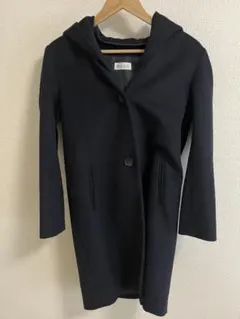 ネイビー フード付き ロングコート plst 2way