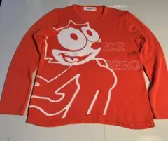 ICEBERG オレンジ長袖ニット 人気のFelix柄