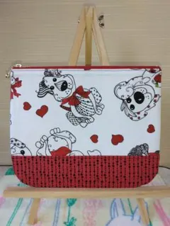 ロラライハリス＊フラットポーチ（通帳＆お薬手帳）ハンドメイド