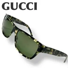GUCCI べっ甲柄 スクエアサングラス グリーンレンズ クラシックデザイン