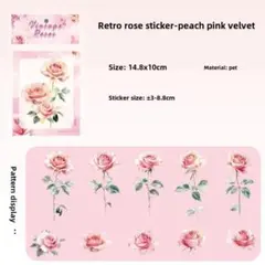 【同梱価格130円】　バラPETシール　コラージュ素材　C