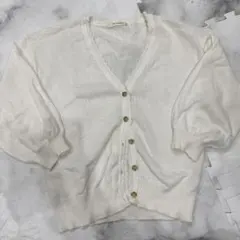 W CLOSET ホワイトニットカーディガン